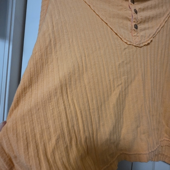 Free People Blissed Out Ribbed Henley Oversized Size XS - Picture 4 of 11